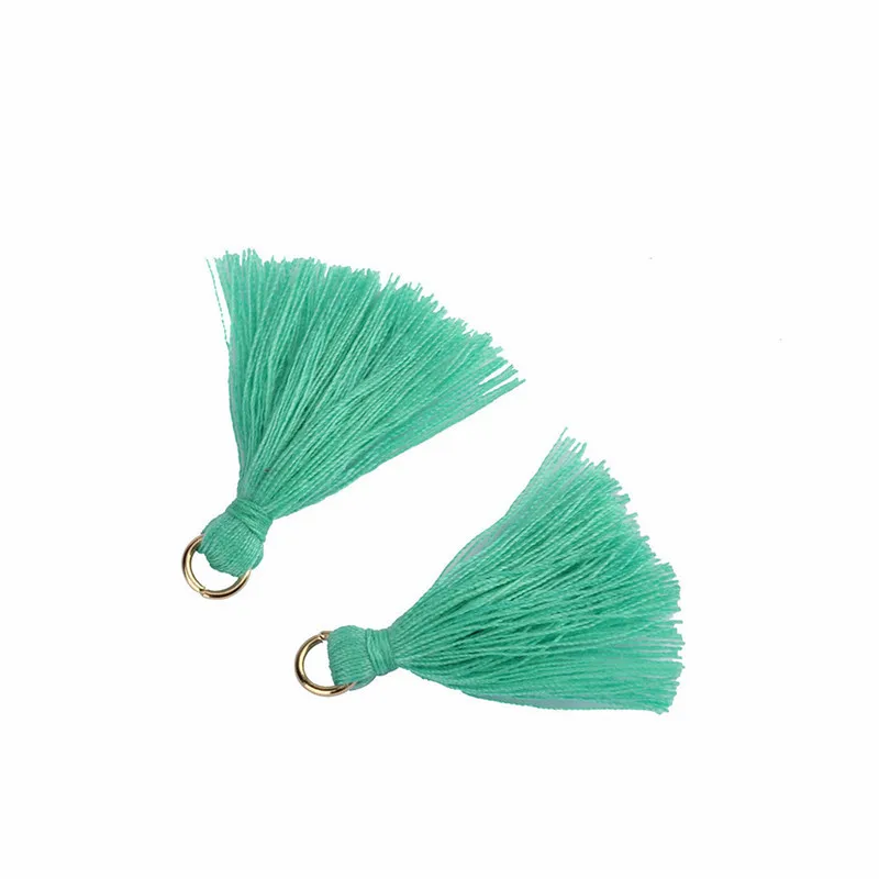 Green Tassels 100 шт цветная мини-кисточка, подвеска «сделай сам», висячие кольца, вечерние шнуры с кисточками, отделка одежды, занавески, украшения, кисточки, кружево - Цвет: Green Tassels
