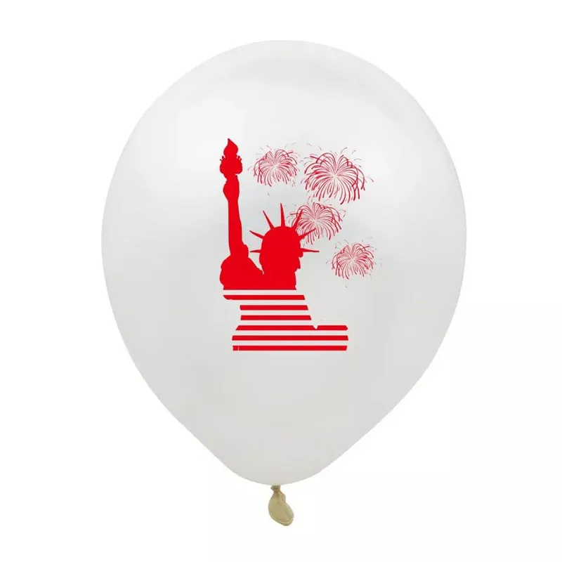 10 pcs 12inch Hot Seller Red And Blue Statue Of Liberty Latex Balloon Us Independence Day National Decoration | Дом и сад