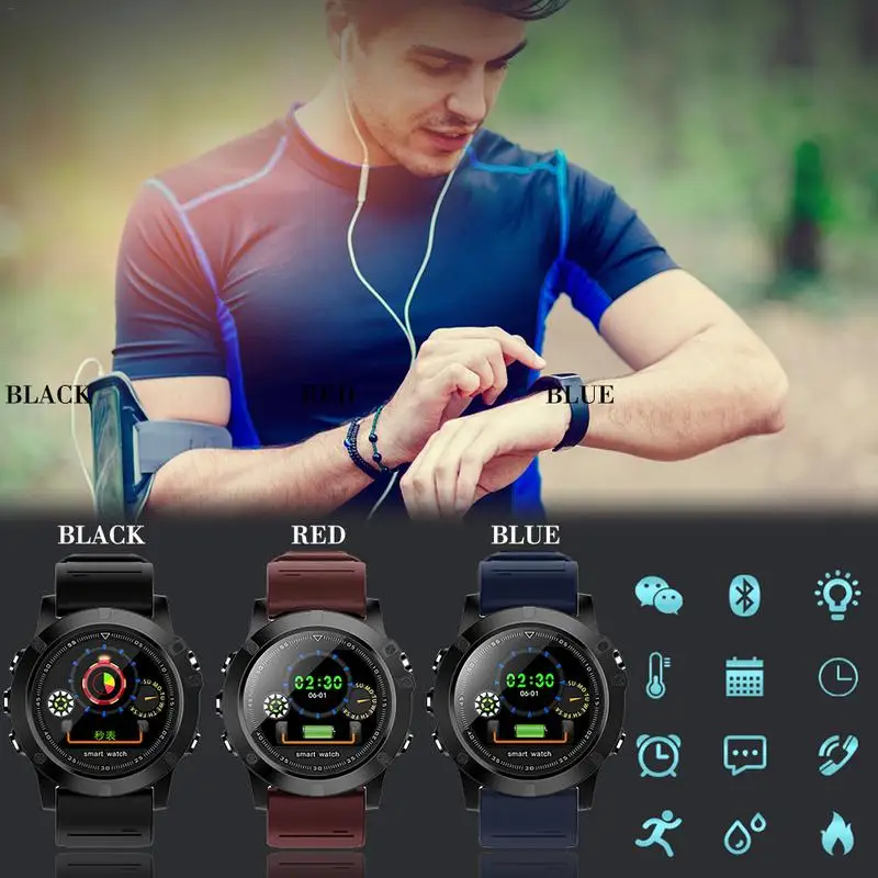 Bluetooth Смарт часы цветной экран Обнаружение сна монитор сердечного ритма шагомер
