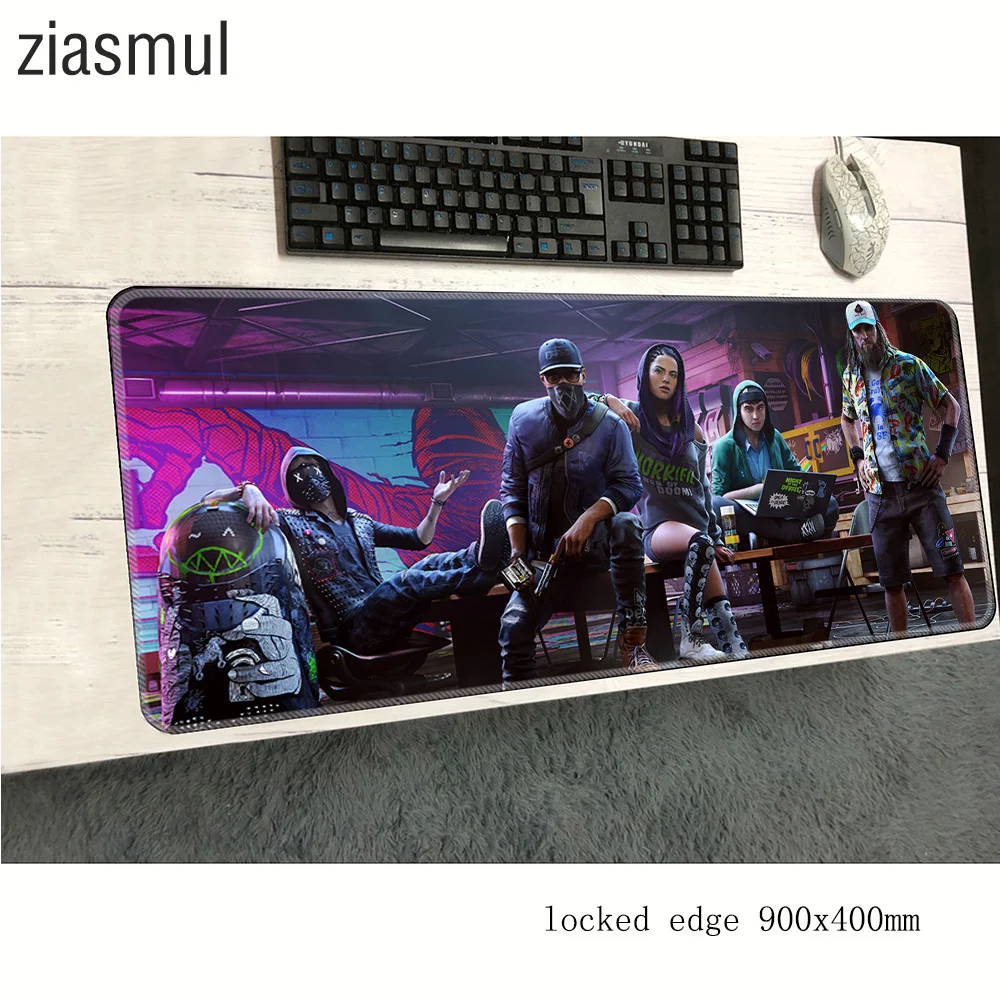 Коврик для мыши Watch Dogs 2 фиксированный край 900x400x3 мм лучший игровой коврик