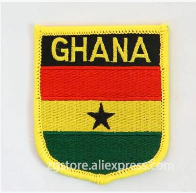 

Hot Sale ! Embroidery Patches National flag Emblem Patches Ghana Flag Iron on 7X6CM NGQ1084