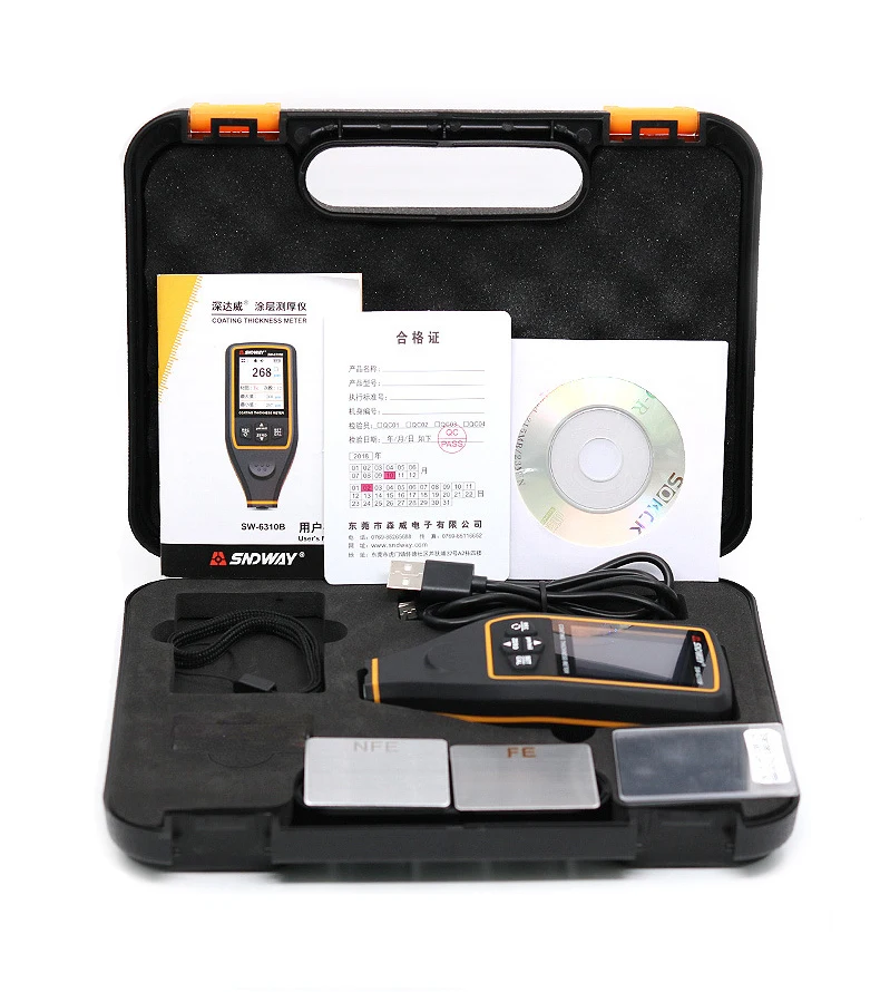SW6310A/6310B HD цветной экран Голосовая трансляция 0-1700um цифровой датчик толщины покрытия краски автомобиля толщиномер тестер