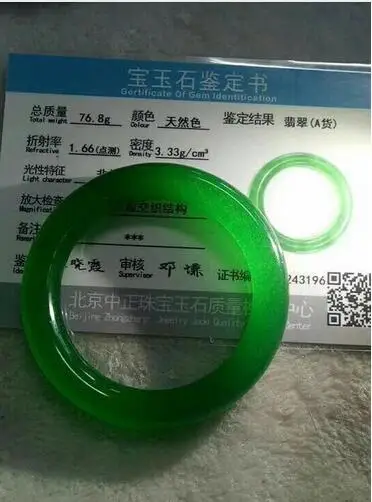 Фото Сертифицированный (класс А) 100% натуральный зеленый нефритовый браслет из нефрита