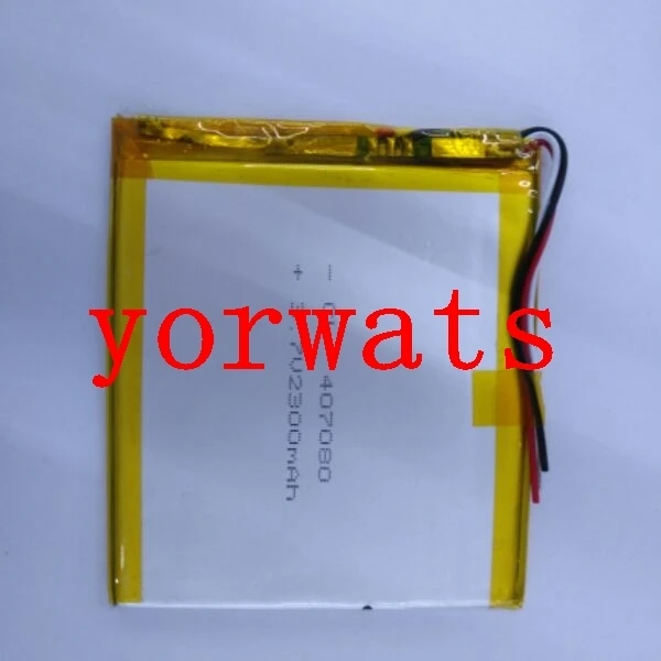 

New Hot A Rechargeable Li-ion Cell 3.7V polymer lithium battery 407080 047080 2300mah three line direct sale