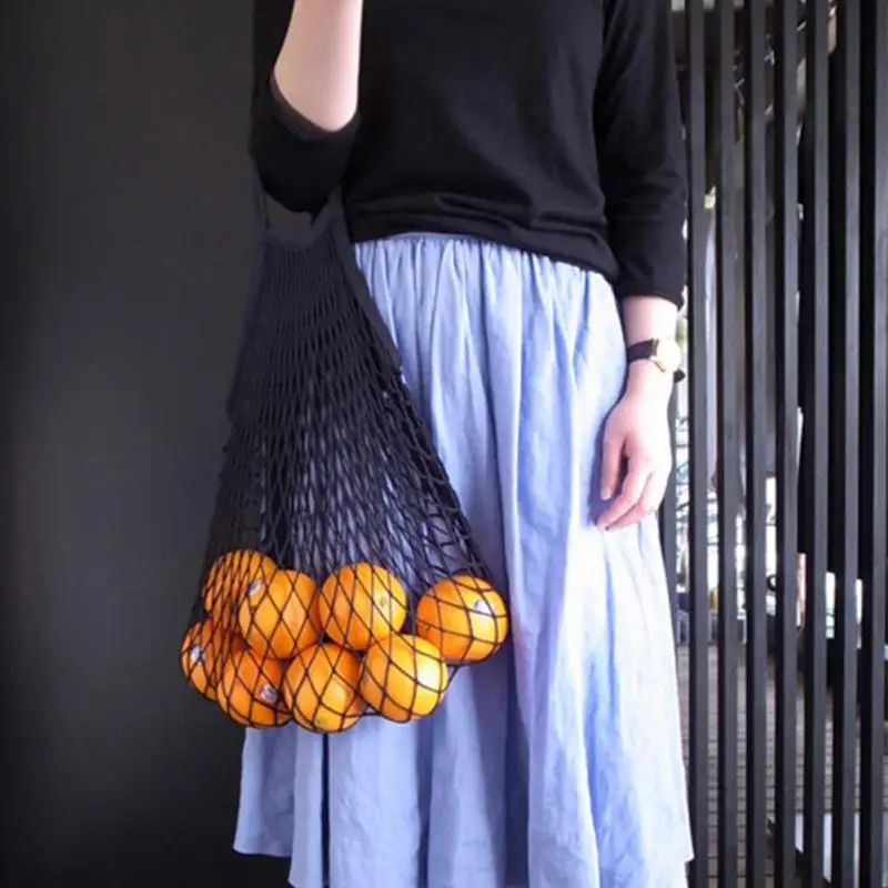 Новая сетчатая переносная сумка для покупок Большая вместительная тканая