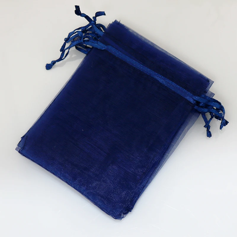 Free Shipping 100pcs Navy Organza Bags 15x20cm Drawstring Gift Bag Favor Wedding Bracelet Gifts Jewelry Packaging Pouches | Украшения и