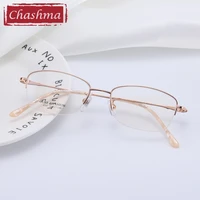 chashma pure titanium eyewear women half frame prescription glasses frame purple