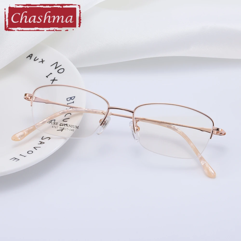 Женская титановая полуоправа для очков Chashma фиолетовая оправа рецептурных