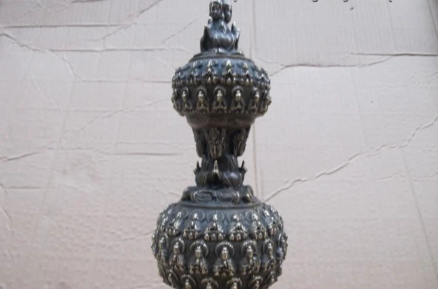 14 &quotТибетский буддизм бронзовый десять тысяч будд Sakyamuni stupa статуя пагоды | Дом и