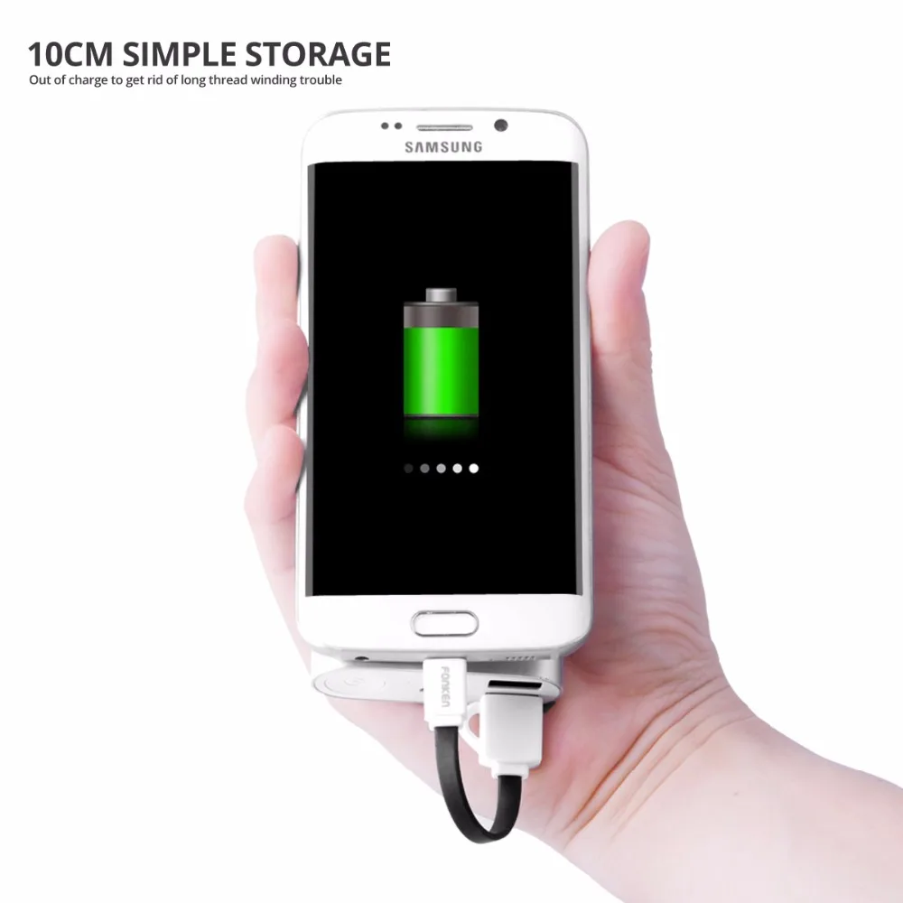 Кабель Micro USB FONKEN короткий зарядный кабель для телефона 10 см 2 4 А 0 1 м зарядки мини