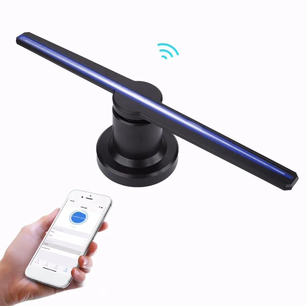 Портативный светодиодный 3D голографическая проекция рекламная машина PC WiFi версия Displayer UK Plug