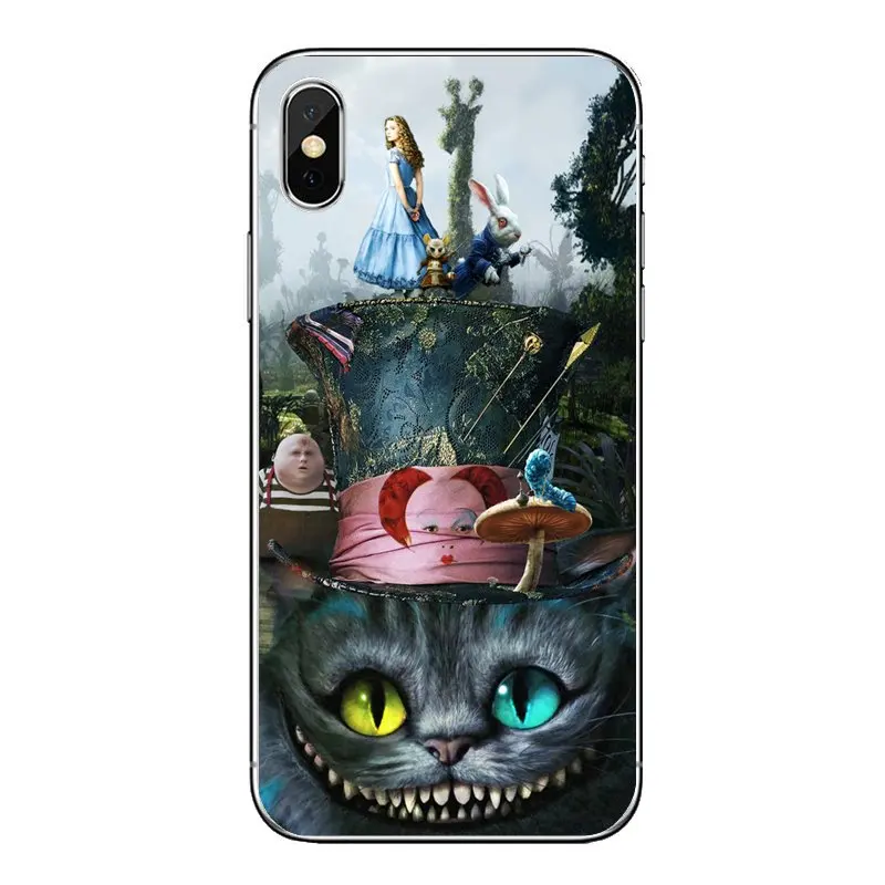 For Samsung Galaxy Note 8 9 S9 S10 A8 A9 Star Lite Plus A6S A9S Soft Shell Covers Cartoon Alice in Wonderland Space Cheshire Cat | Мобильные