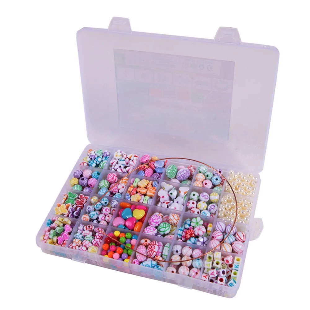 Lisli Красочные Акриловые Бисер Игрушка DIY Ювелирные Изделия для Детей Ожерелье и