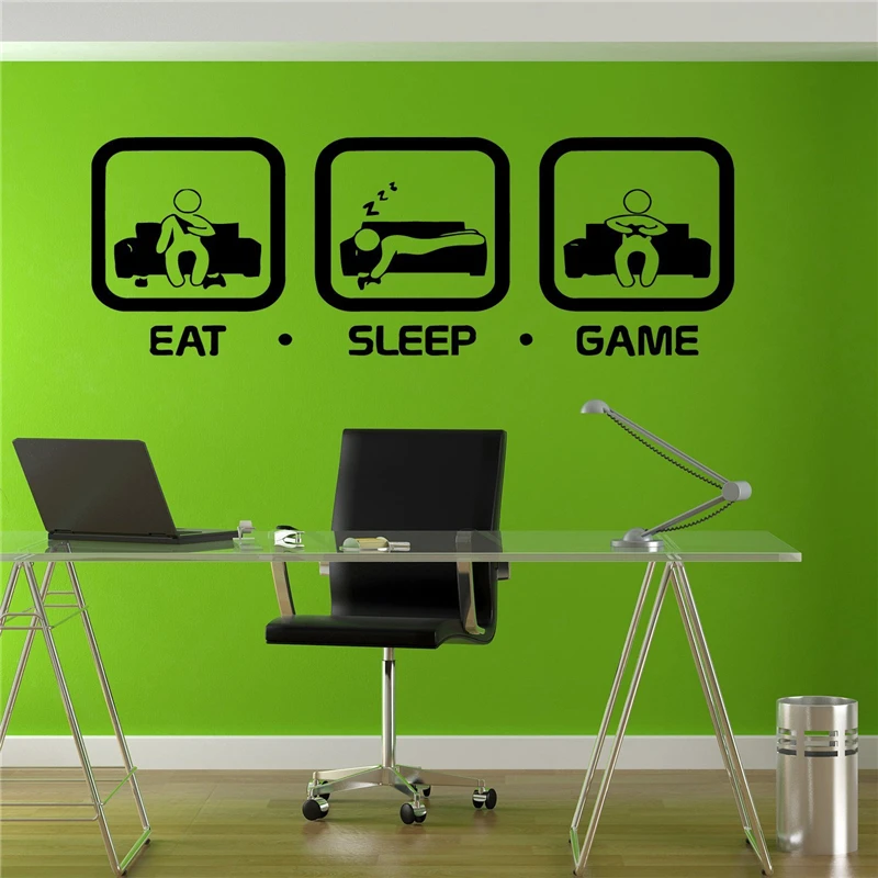 Eat Sleep игры Наклейка на стену игровой джойстик наклейка для детской комнаты