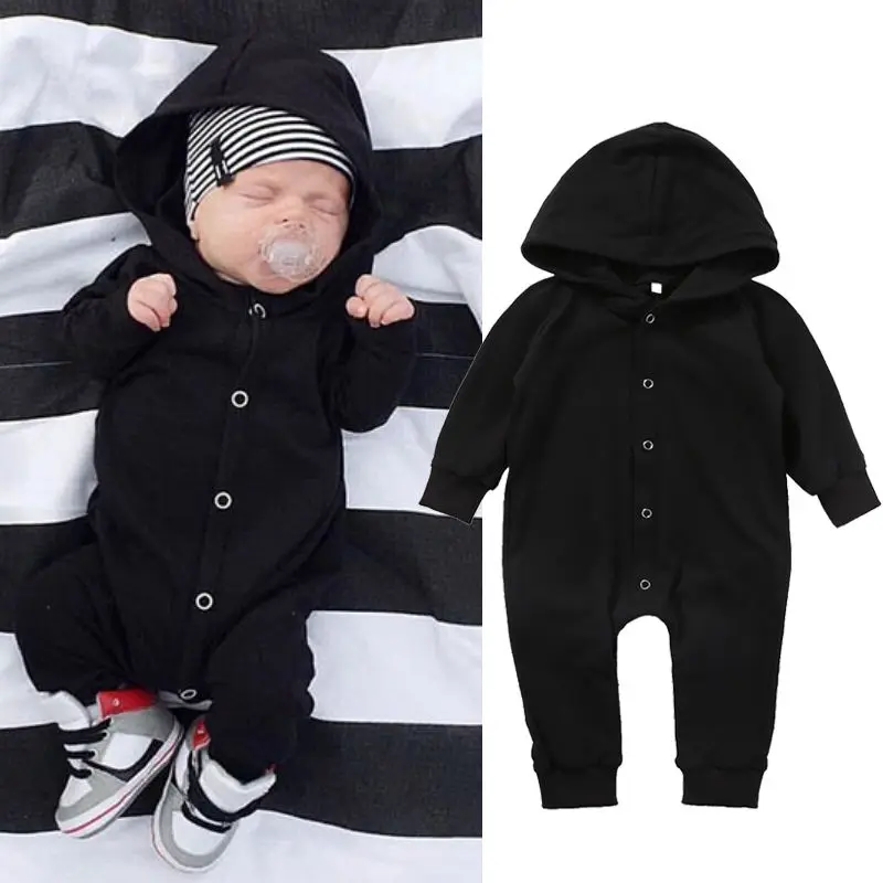 Детский хлопковый комбинезон с капюшоном на возраст 0 24 месяца|hooded romper|boy girl clothesbaby