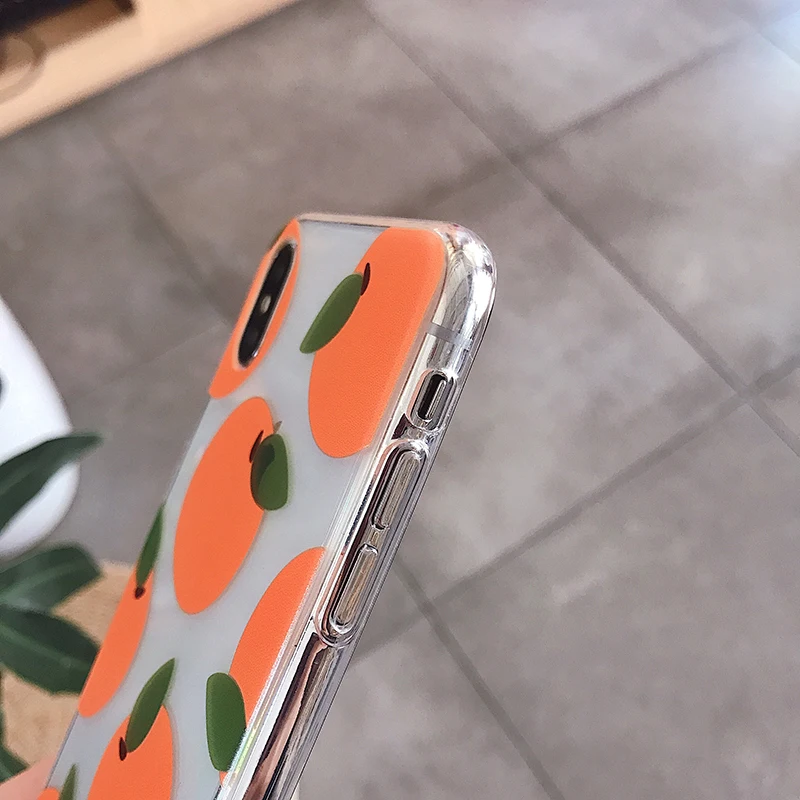 Чехол для iphone XS Max X XR 6 6S 7 8 Plus с изображением фруктов оранжевого цвета Модный