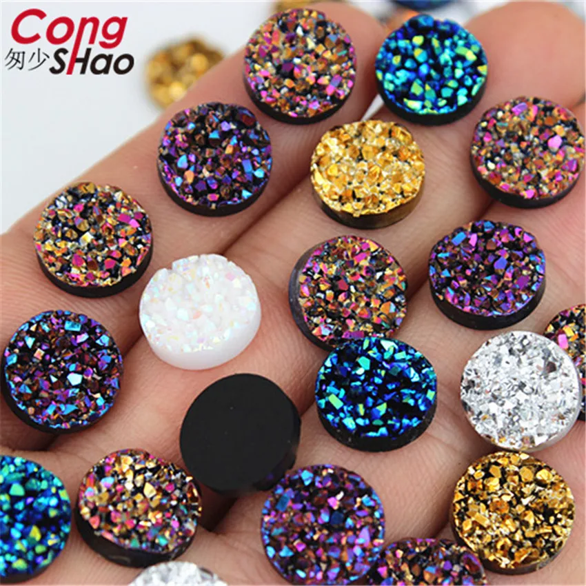 Новый Bling AB Цвет 50 шт 12 мм вогнутая минеральная поверхность круглые полимерные