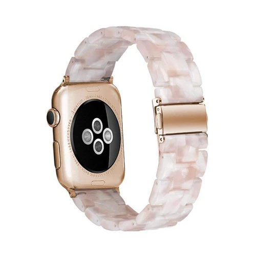 44 мм 40 мм смолы ремешок для apple Watch 4 группа 42 мм 38 мм Корреа Нержавеющая сталь пряжки iwatch 3/2/1 ремешок - Цвет ремешка: pink flower