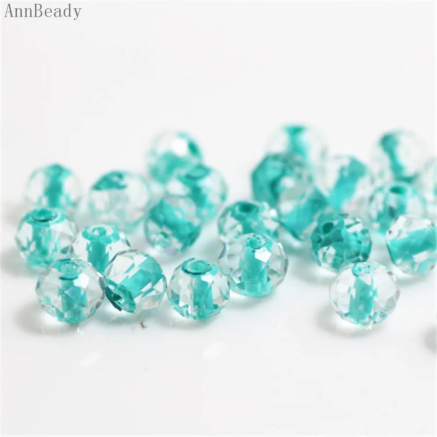 inside Lake blue AnnBeady фиолетовый АВ 4 цвета x6mm, 50 шт в наборе, камушки-бусинки Rondelle, австрийский кристалл, с украшением в виде кристаллов Стекло бусины Свободные Spacer Бусины для изготовления ювелирных изделий - Цвет: inside Lake blue