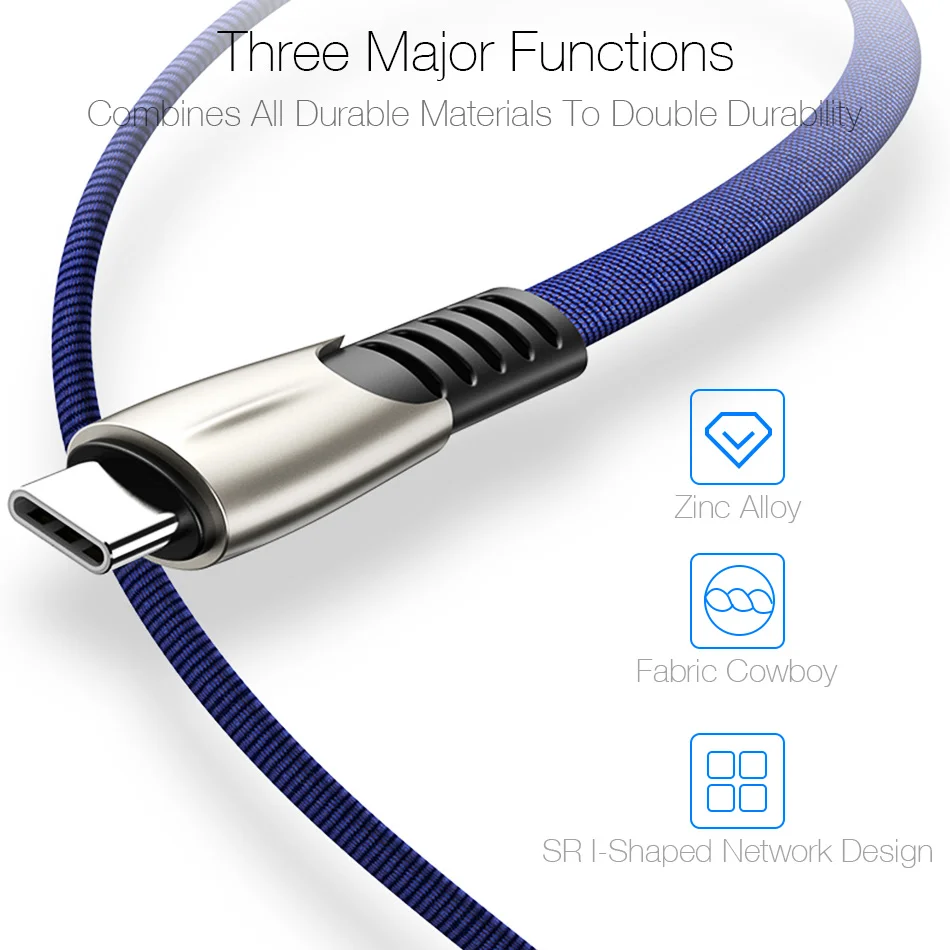 Кабель USB Type-C 3A для быстрой зарядки шнур передачи данных Type-c зарядное устройство