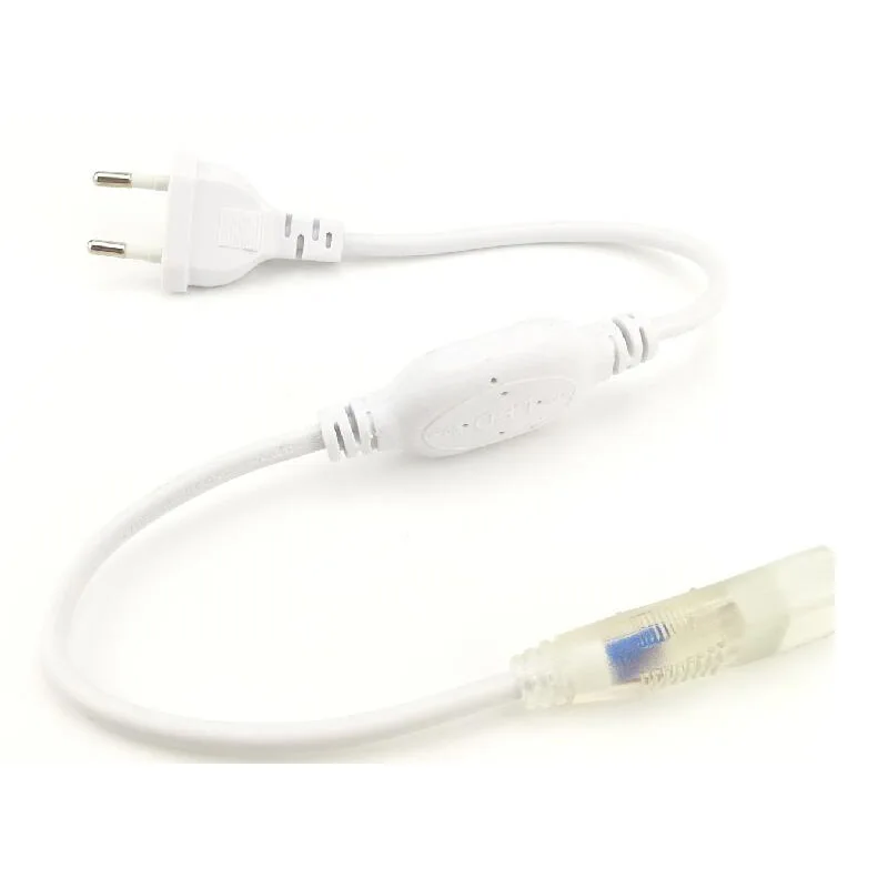 

EU Power Plug 2 Pin for 220V Single Color LED Neon Strip Light Lamp 1m 2m 5m 10m 15m 20m 25m 30m 50m 12pcs/lot DHL
