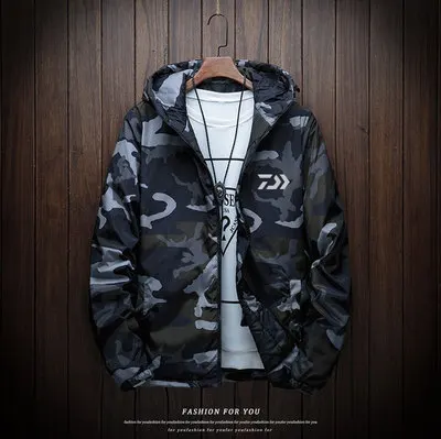 Blue camouflage Одежда для дайв Рыбалка; сезон осень-зима; одежда для рыбалки на открытом воздухе; теплая хлопковая куртка с длинными рукавами; ветровка для отдыха - Color: Blue camouflage