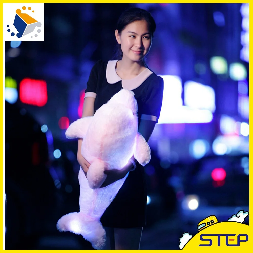 2016 Горячая Распродажа 70 см LED Сияющий Дельфин разноцветные плюшевые игрушки