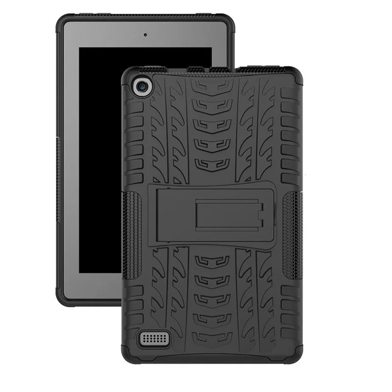 Армированный противоударный силиконовый чехол с откидной ножкой для Amazon Kindle Fire 7