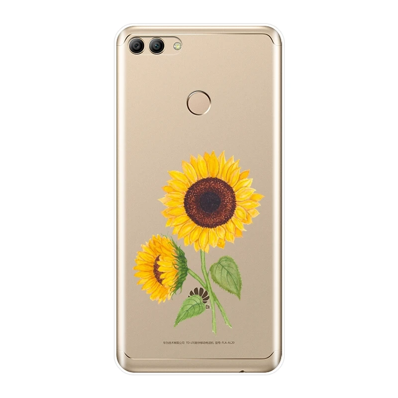 Для huawei Y3 Y5 Y6 II Y7 Pro Чехол для Телефона силиконовый Подсолнечник цветок мягкий