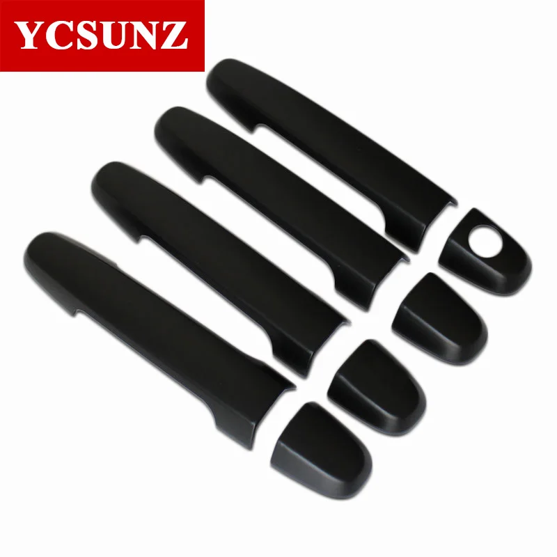 BLACK1 Автомобильные аксессуары ABS черная дверная ручка Крышка для Toyota Hilux Vigo 2005- Fortuner SW4 2008- Innova 2008 - Цвет: BLACK1
