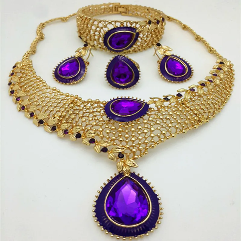 Top Exquisite Dubai Jewelry Set Luxury gold-color Big Nigerian Wedding African Beads Costume Design Heni1 | Украшения и