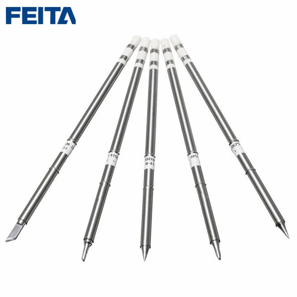 

FEITA 5PCS T12-B T12-BC2 T12-D24 T12-JL02 T12-K Soldering iron tips head for FX951 Soldering Station Bits Electronic Repair