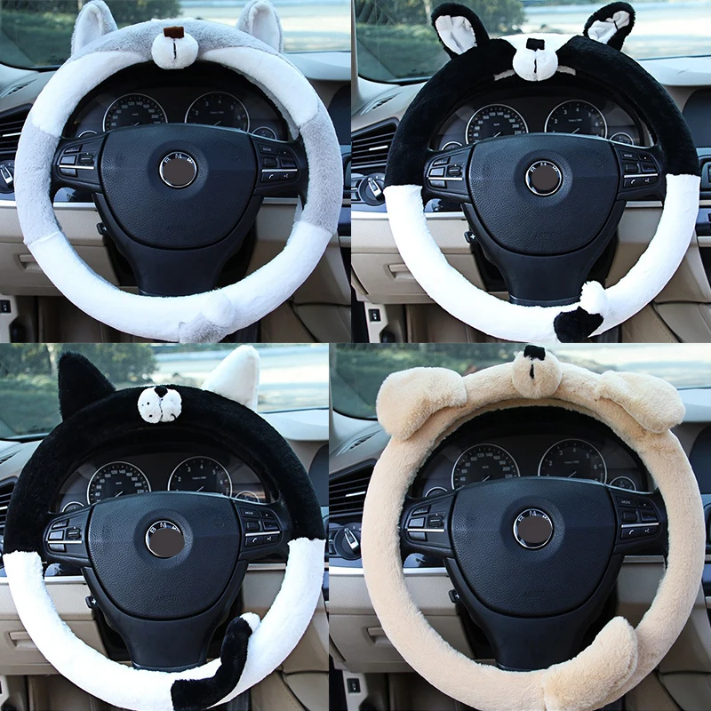 Универсальный чехол Ciliken для рулевого колеса автомобиля аксессуары интерьера милые картонные короткошерстные шкуры на 38 см.