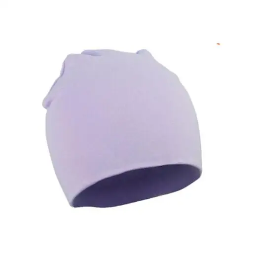 light purple Лидер продаж! милая детская шапочка для мальчиков и девочек, одноцветная мягкая шапка,, толстая детская шапочка с карманами - Цвет: light purple