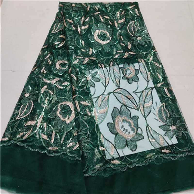 Африканская сетка Тюлевая кружевная ткань с блестками 2019 новейшая французская