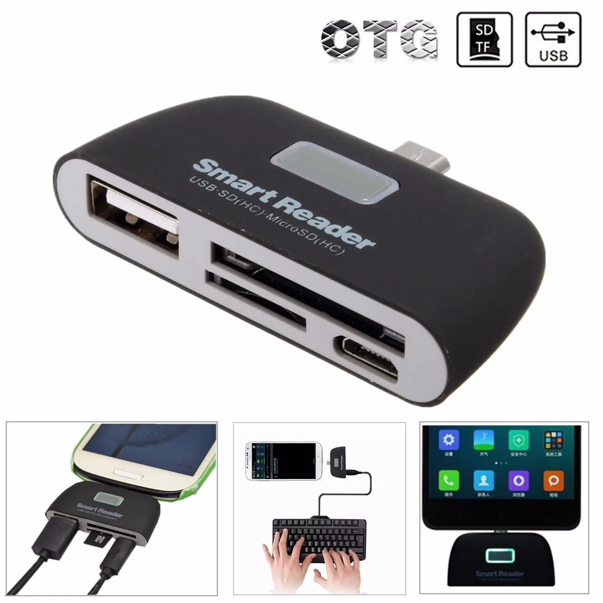 Универсальный Micro USB SD TF кардридер адаптер разъем светодиодный светильник OTG USB2.0 высокая скорость для samsung Edge Android смартфон