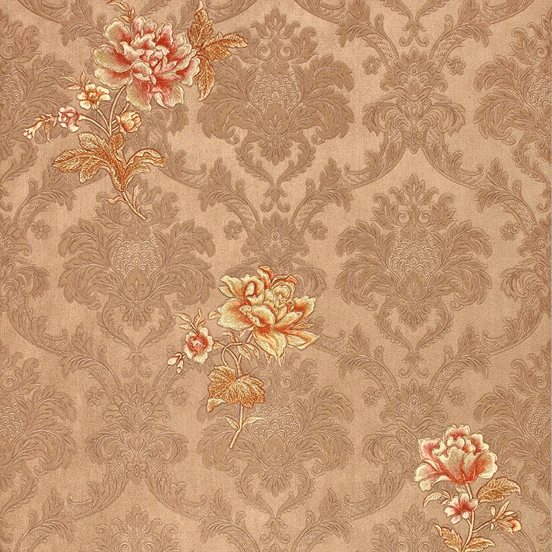 Роскошная 3D настенная бумага с розовым Дамасским рисунком фоновые обои для