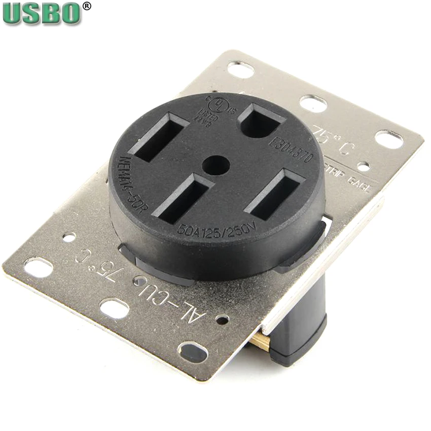 Black America 50A Nema L14-50P L14-50R US 4 pole Industry Power Electric Wired Connector Male Female magnetic power plug Socket |
