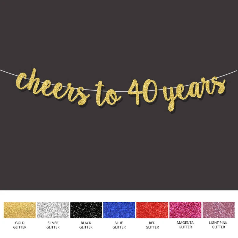 

40-й день рождения украшения для праздников до 40 лет баннер с днем рождения золотой знак Свадьба годовщина вечеринка Декор принадлежности