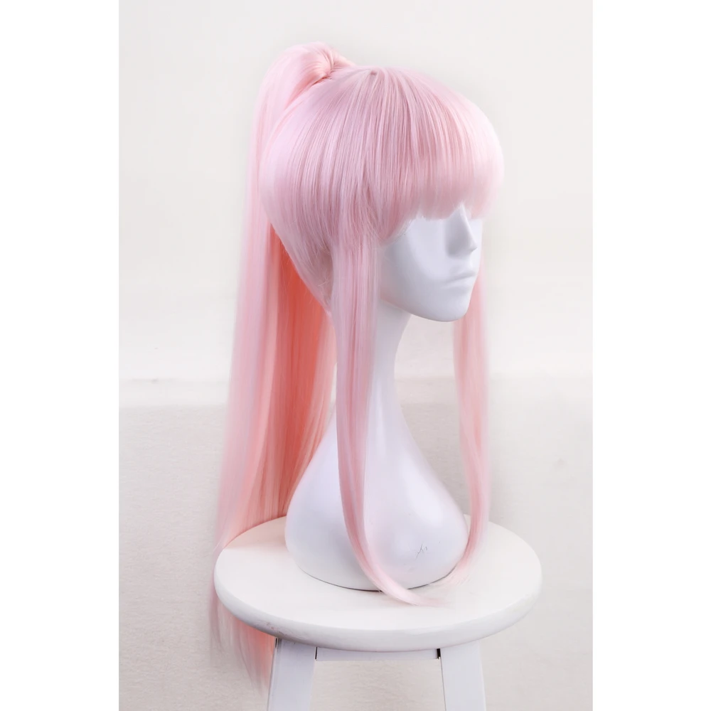 65cm DARLING in the FRANXX 02 Cosplay Wig Synthetic Hair ZERO TWO Long Pink Wigs With One Clip On Ponytail Anime Hairpiece |