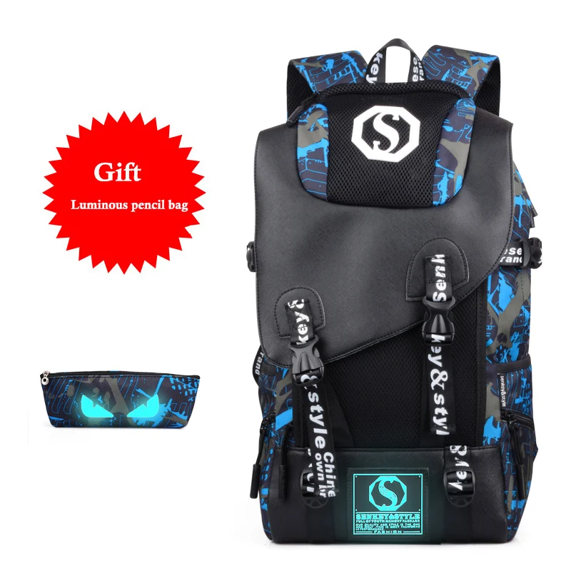 2017 Для мужчин USB зарядки Star Backpack Модная молодежная световой Хорошая Школа Рюкзак