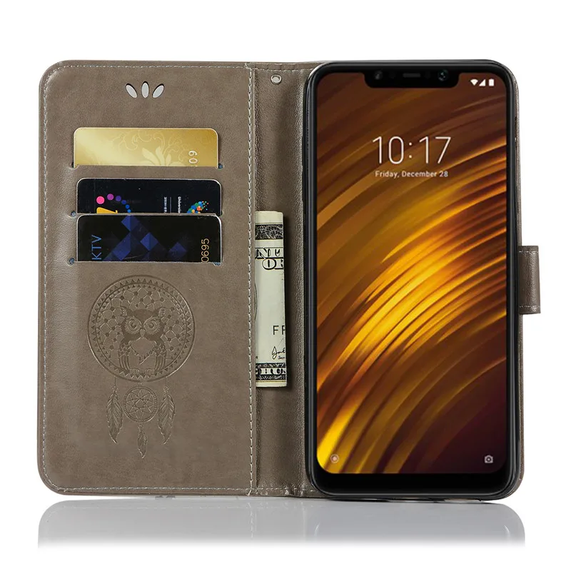 Флип-чехол для Xiaomi Pocophone F1 чехол-бумажник из искусственной кожи чехол телефона