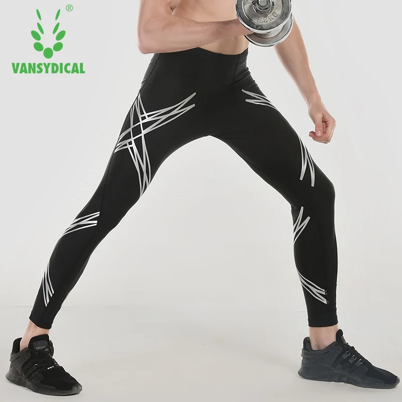 Vansydical 2018 Для мужчин сжатия работает колготки Дышащие Беговые тренировки