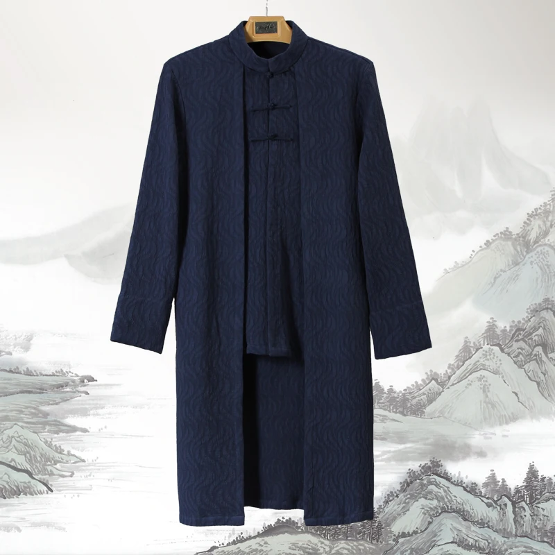 Новый модный костюм танга новинка темно синий мужской классический топ в