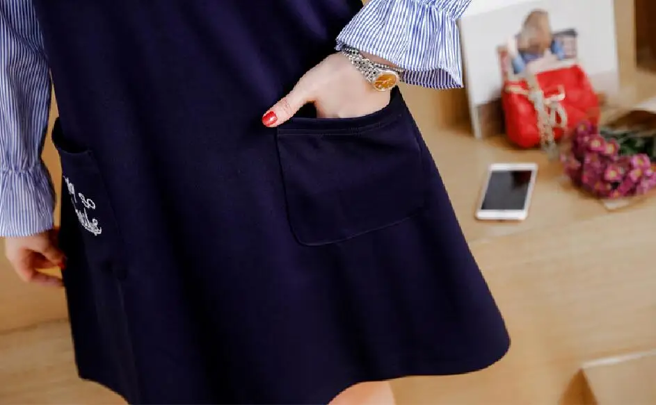 2017 г. новое поступление Полный длиной выше колена мини трапециевидной формы с