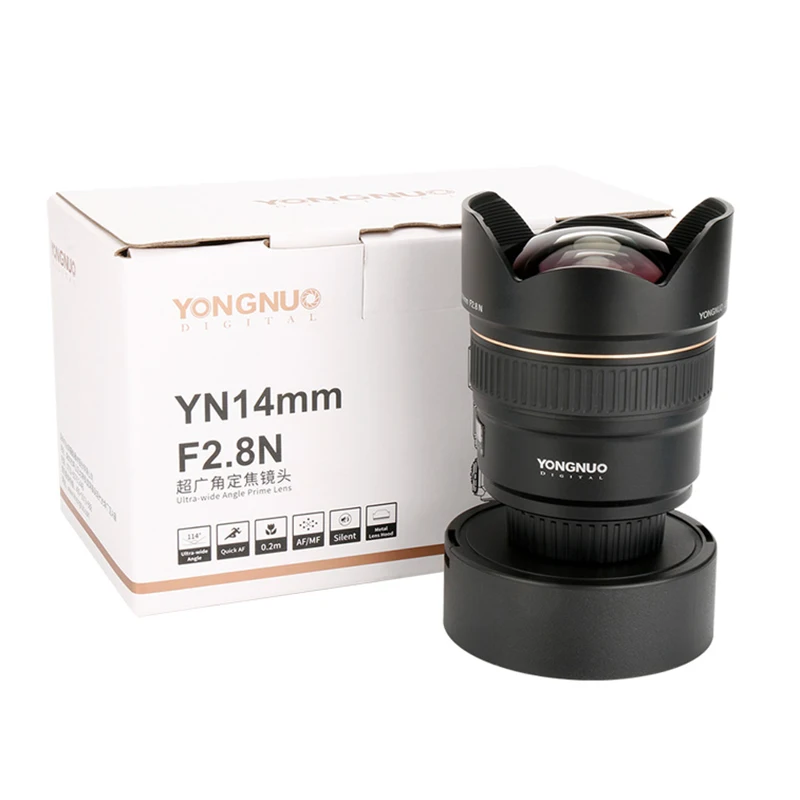 Объектив камеры Yongnuo 14 мм F2.8 для Canon EOS 700D Nikon D5300 YN14mm F2.8N ультра-широкоугольный