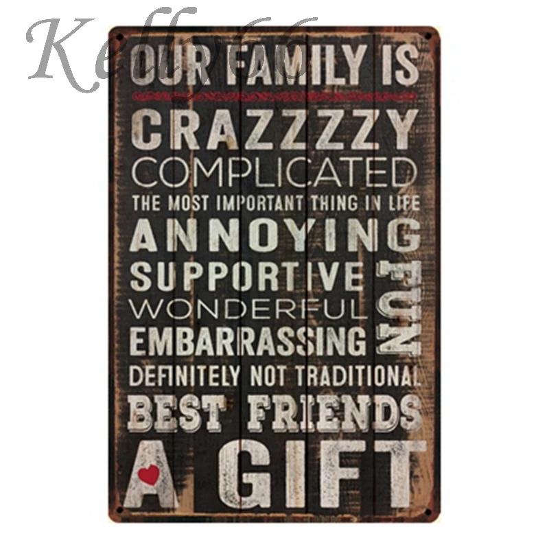 

[ Kelly66 ] Our Family is crazy gift Vintage Metal Poster Home Decor Pub Wall Art Painting 20*30 CM Size y-1134