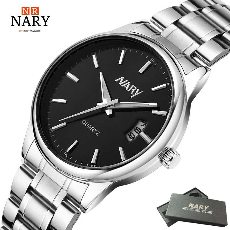 

NARY Luxury Brand Analog sports Wristwatch Display Date Men's Quartz Watch Business Watch Men Watch relogio masculino waterproof