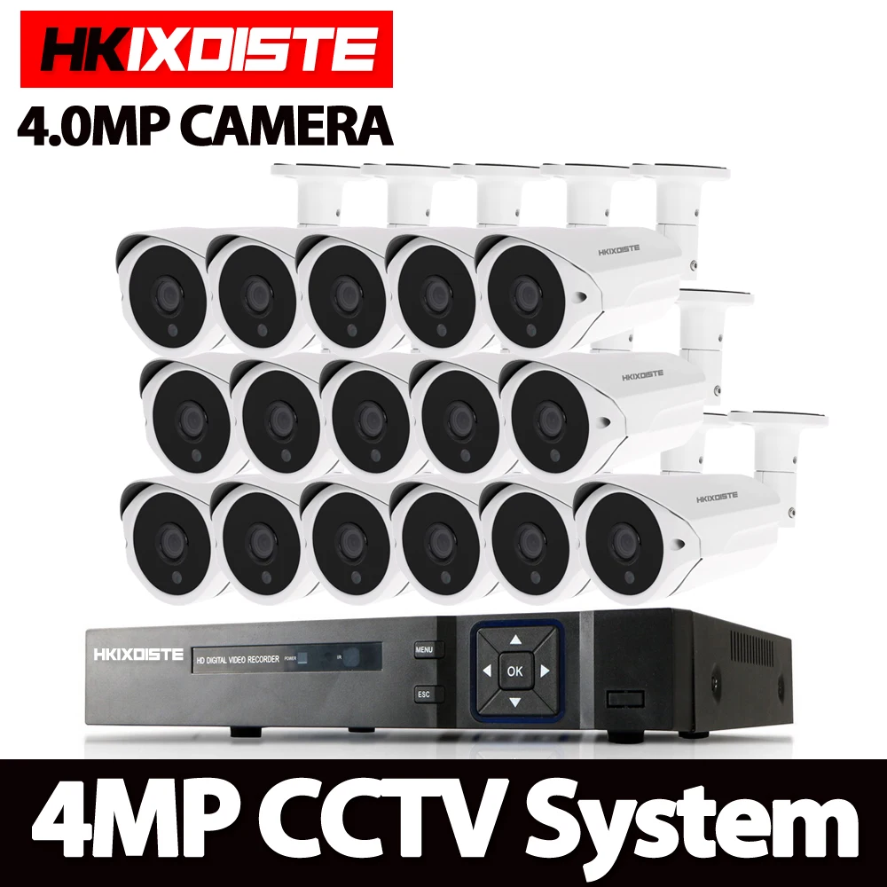 HKIXDISTE 16CH 4.0MP AHD DVR CCTV система 4MP ИК Ночное Видение Крытая уличная камера Домашняя
