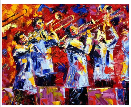 Джаз Современный оригинальный абстрактный художественный холст
